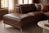 Valencia Pista Distressed Leather Reclining Chaise Sectional Sofa