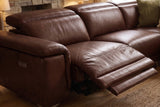 Valencia Pista Distressed Leather Reclining Chaise Sectional Sofa