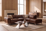 Valencia Pista Distressed Leather Reclining Chaise Sectional Sofa