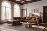Valencia Pista Distressed Leather Reclining Chaise Sectional Sofa