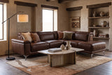 Valencia Pista Distressed Leather Reclining Chaise Sectional Sofa