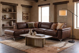 Valencia Pista Distressed Leather Reclining Chaise Sectional Sofa