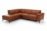 Pista Distressed Leather Reclining Chaise Sectional Sofa