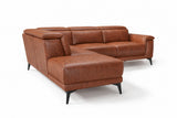 Pista Distressed Leather Reclining Chaise Sectional Sofa