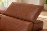 Pista Distressed Leather Reclining Chaise Sectional Sofa