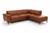 Pista Distressed Leather Reclining Chaise Sectional Sofa
