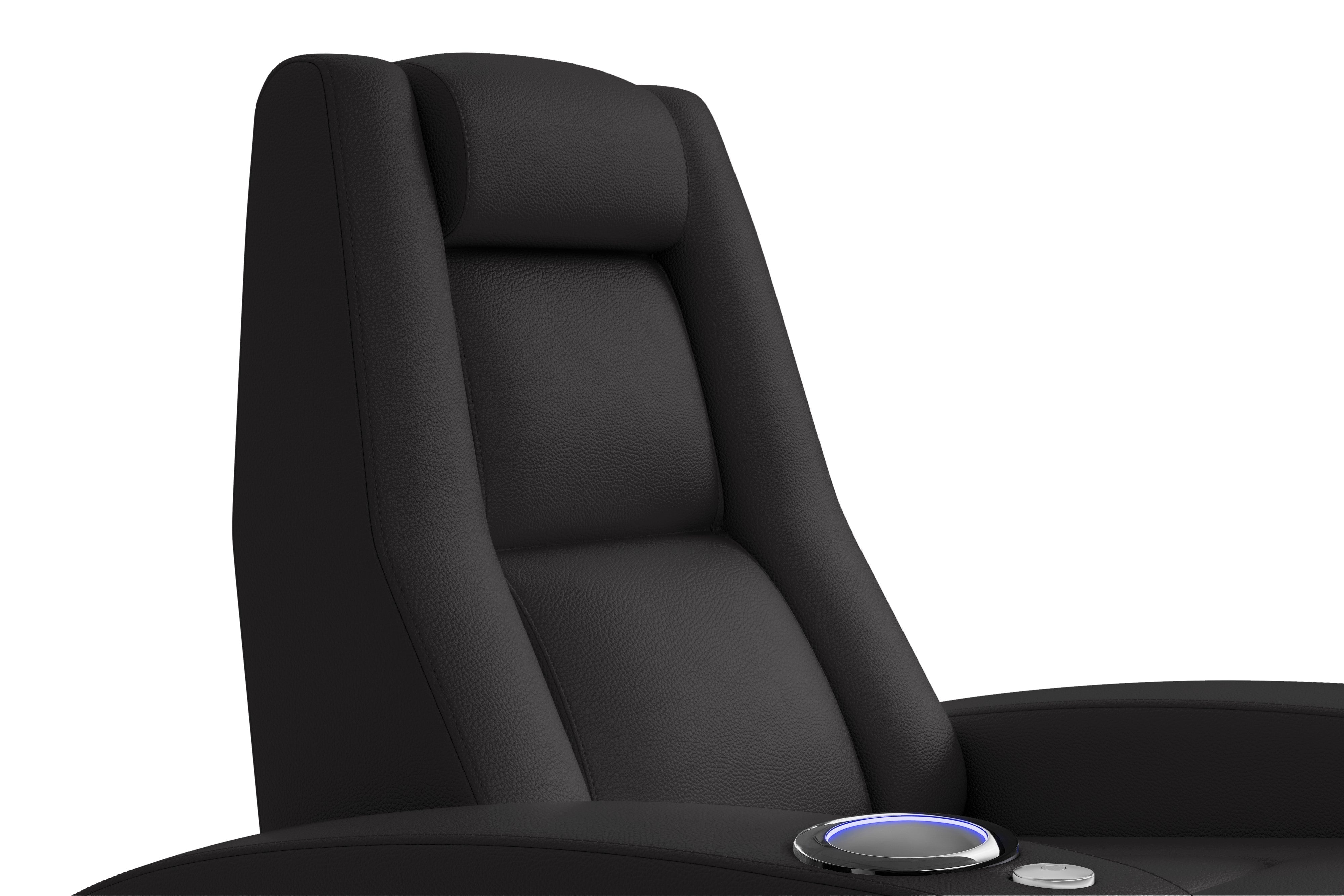 Valencia Prague Leather Elite Home Theater Seating, Row of 2, Black