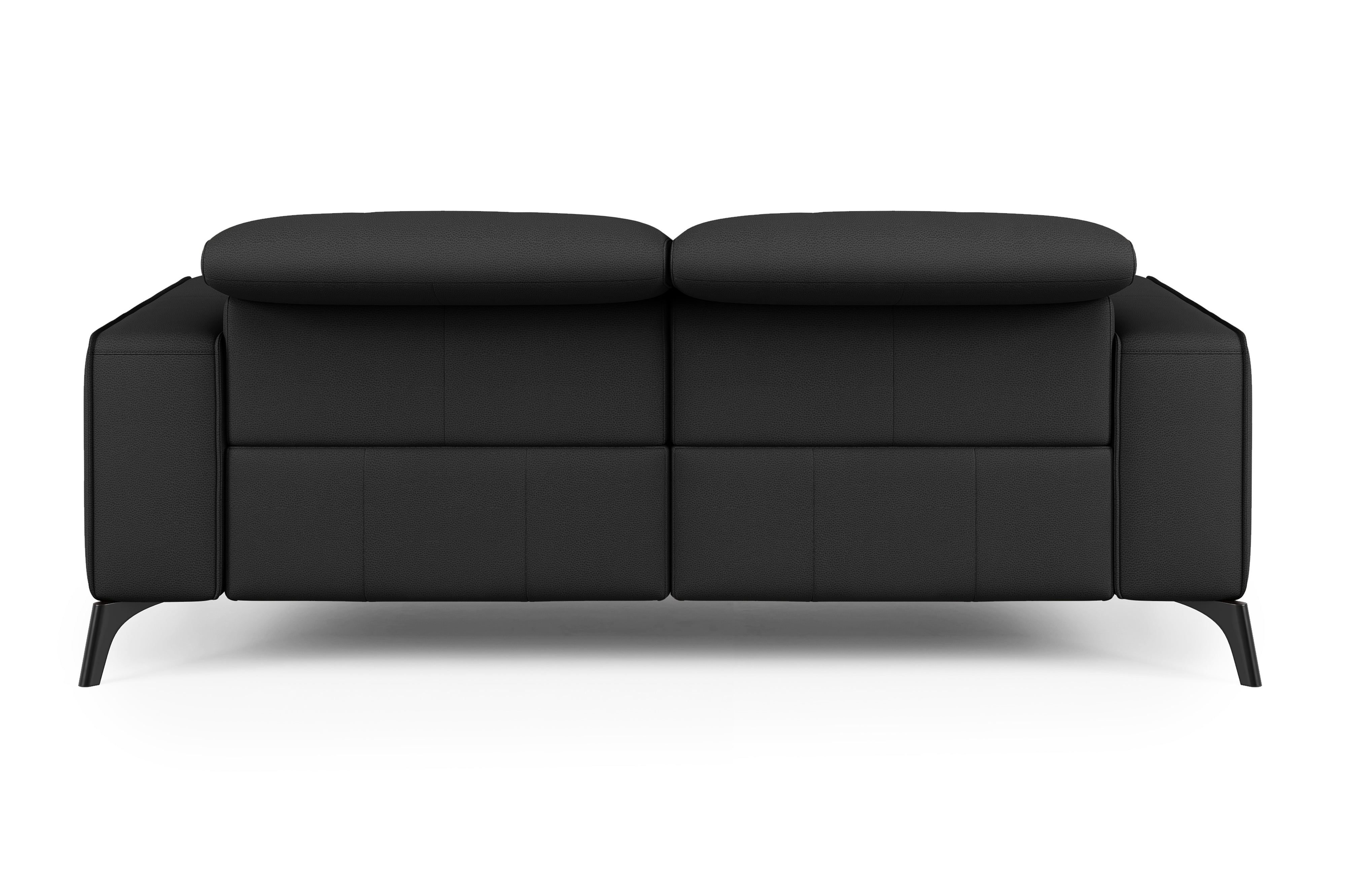 Valencia Esther Top Grain Leather Loveseat Sofa, Black