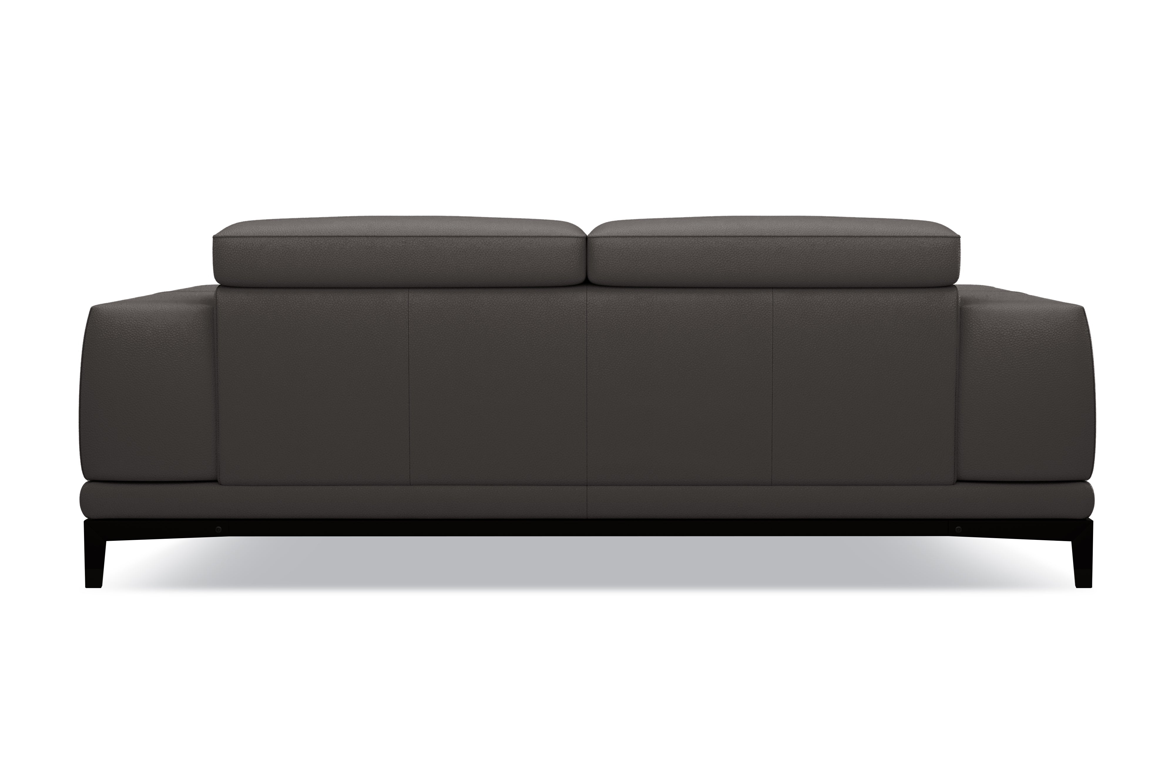 Valencia Valletta Top Grain Leather Loveseat Sofa, Dark Grey