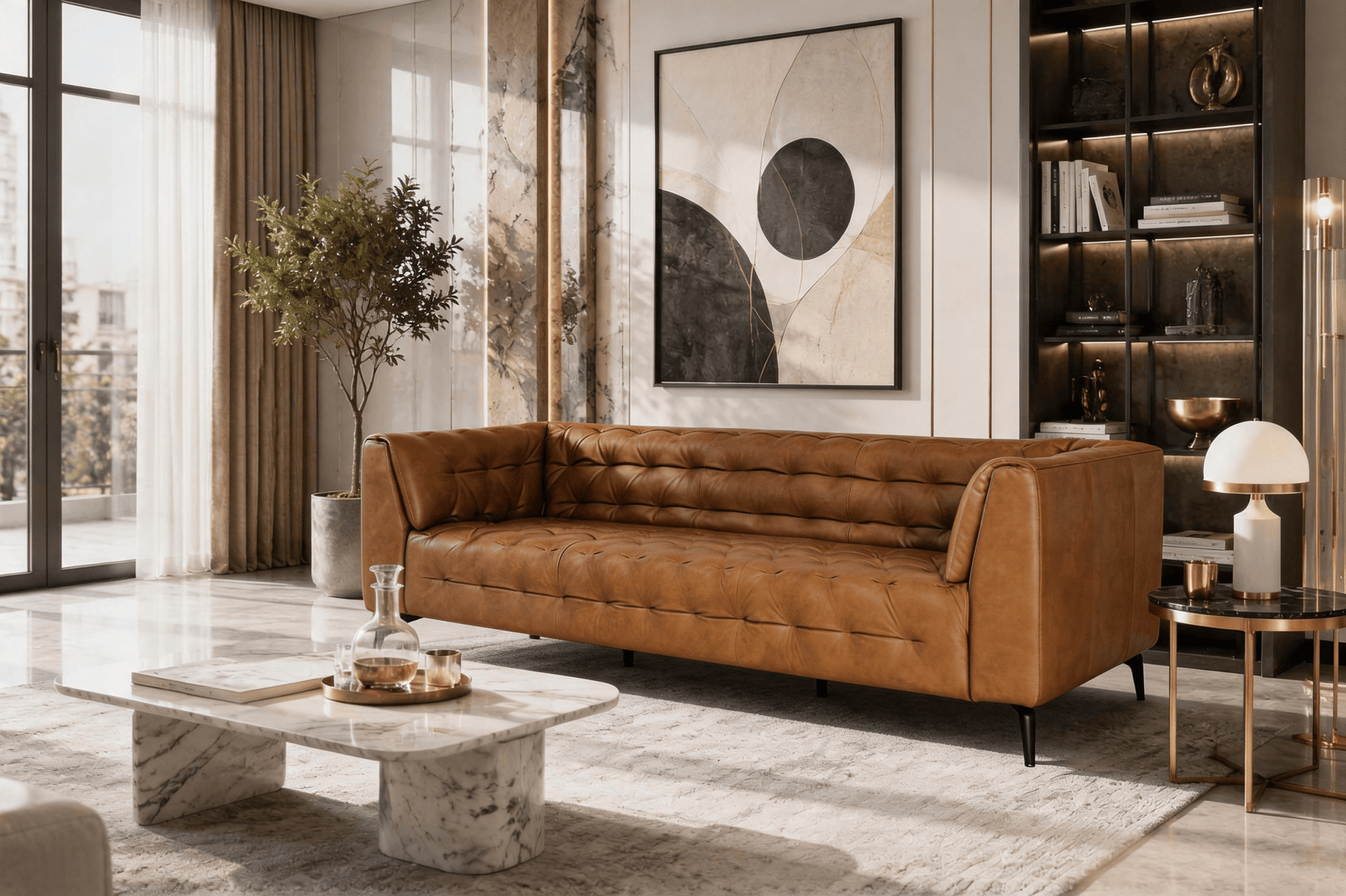 Rhea Leather Sofa