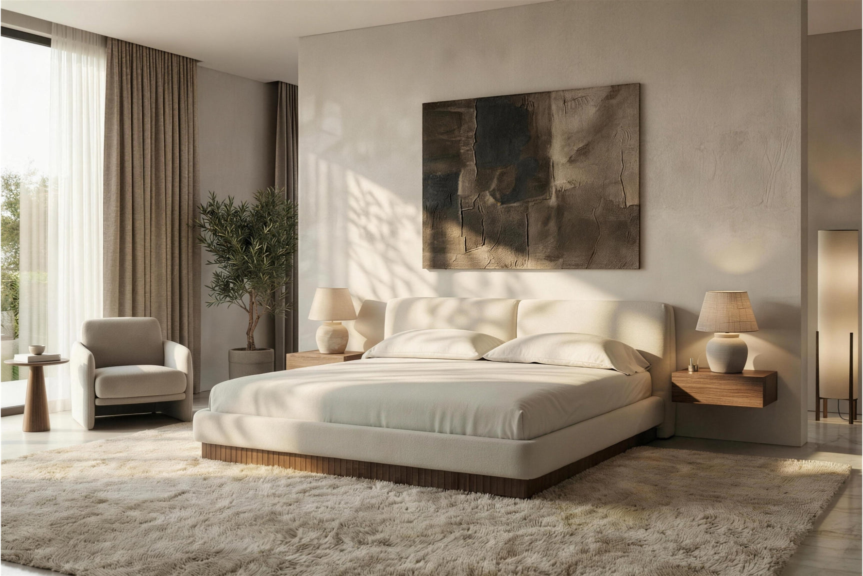 Rhythm Fabric Upholstered Bed Fram