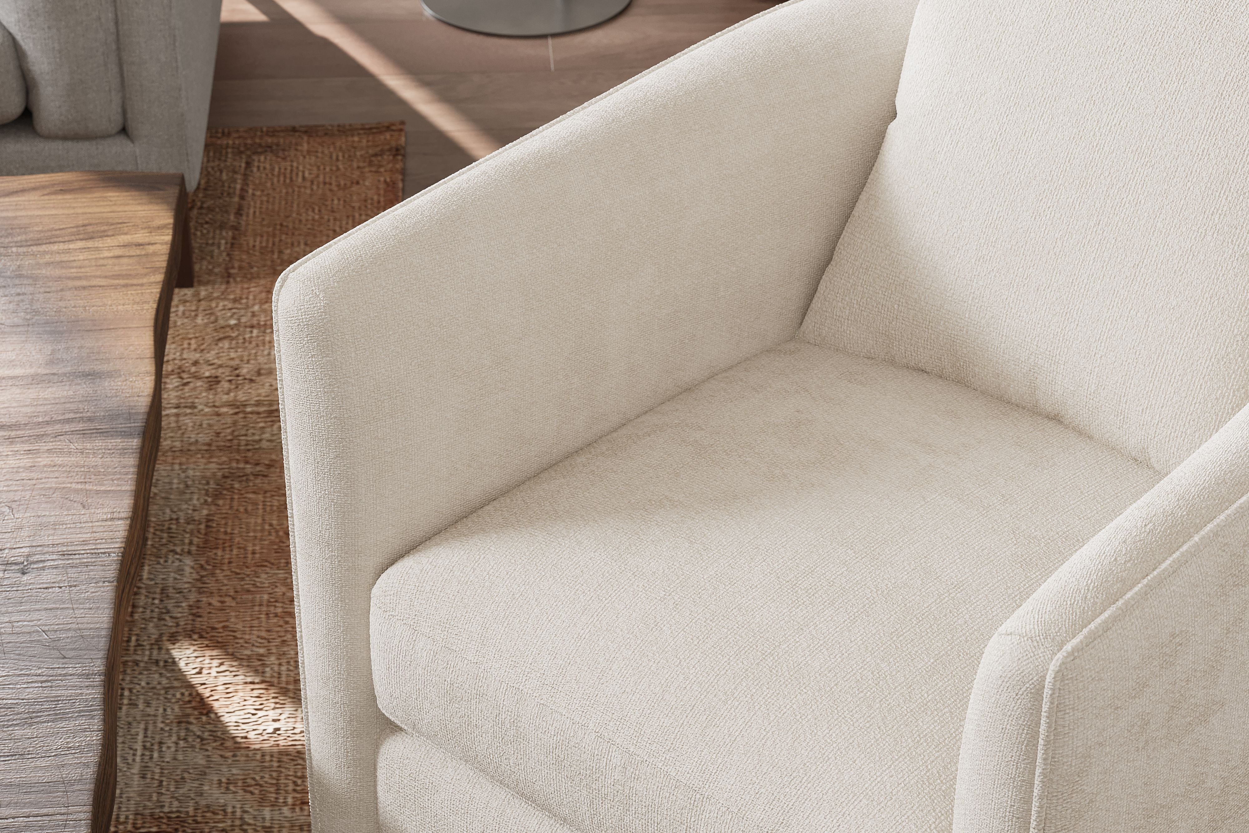 Valencia Riley Fabric Swivel Accent Chair, Pearl