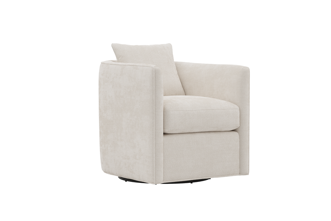 Valencia Riley Fabric Swivel Accent Chair, Pearl