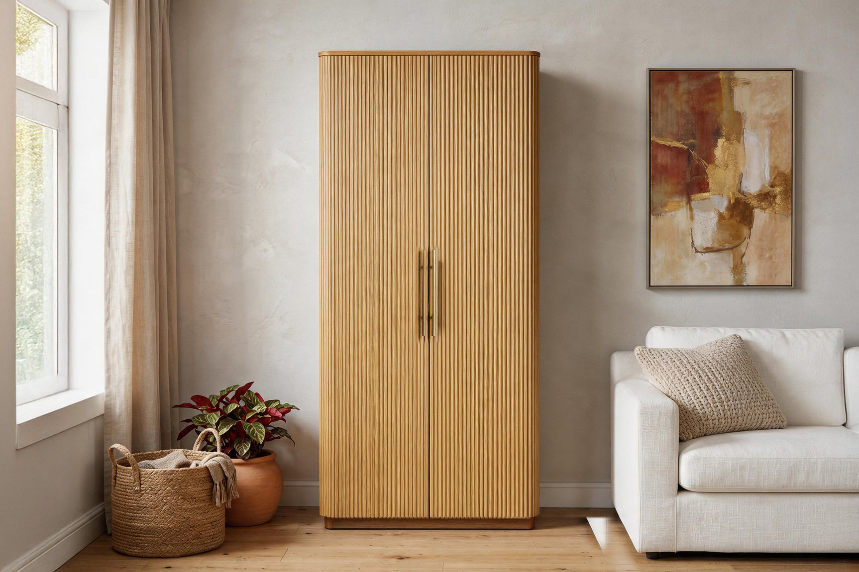 Rowan Oak Wood Cabinet