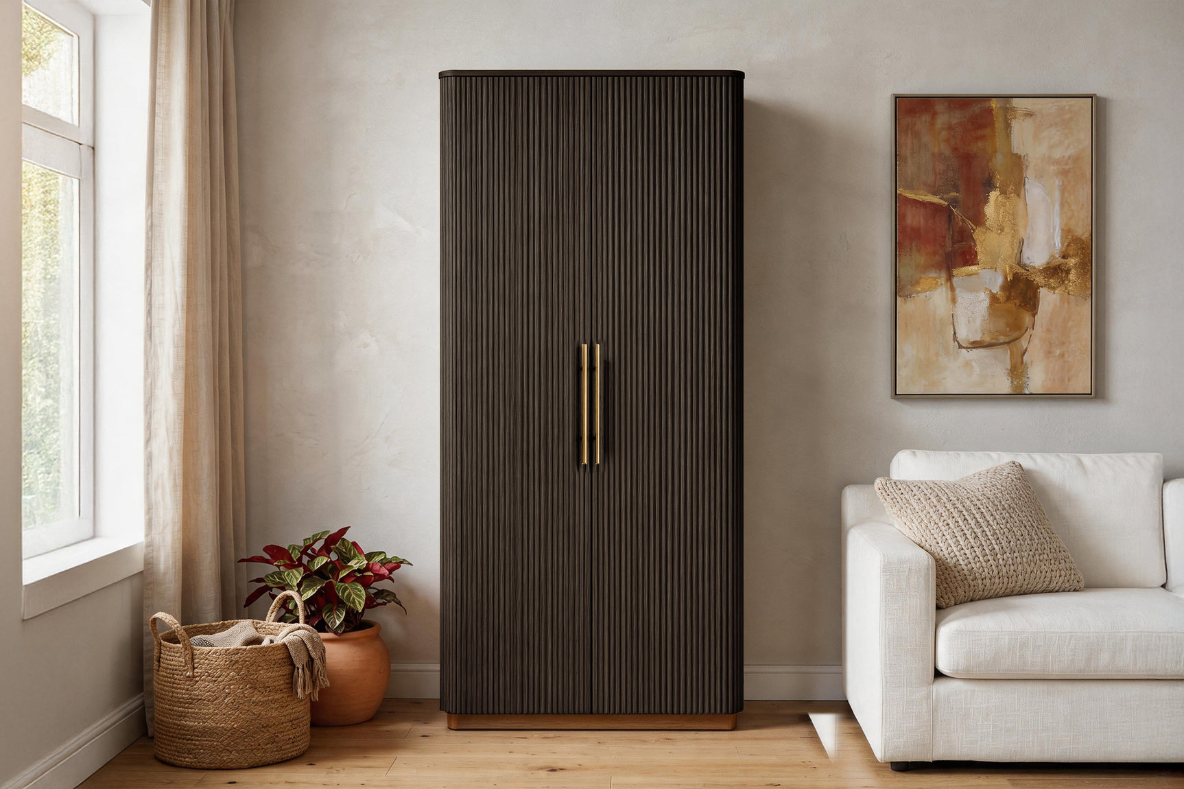 Rowan Oak Wood Cabinet