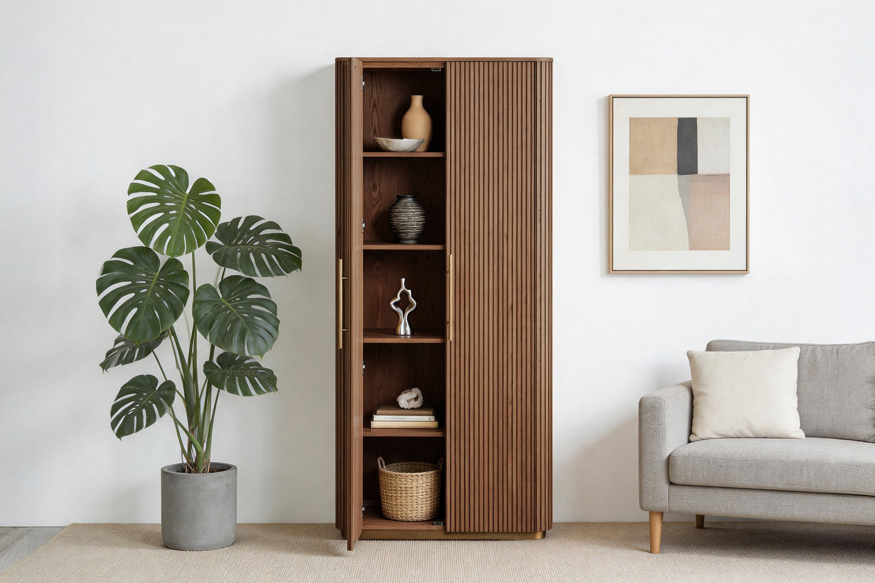 Rowan Oak Wood Cabinet