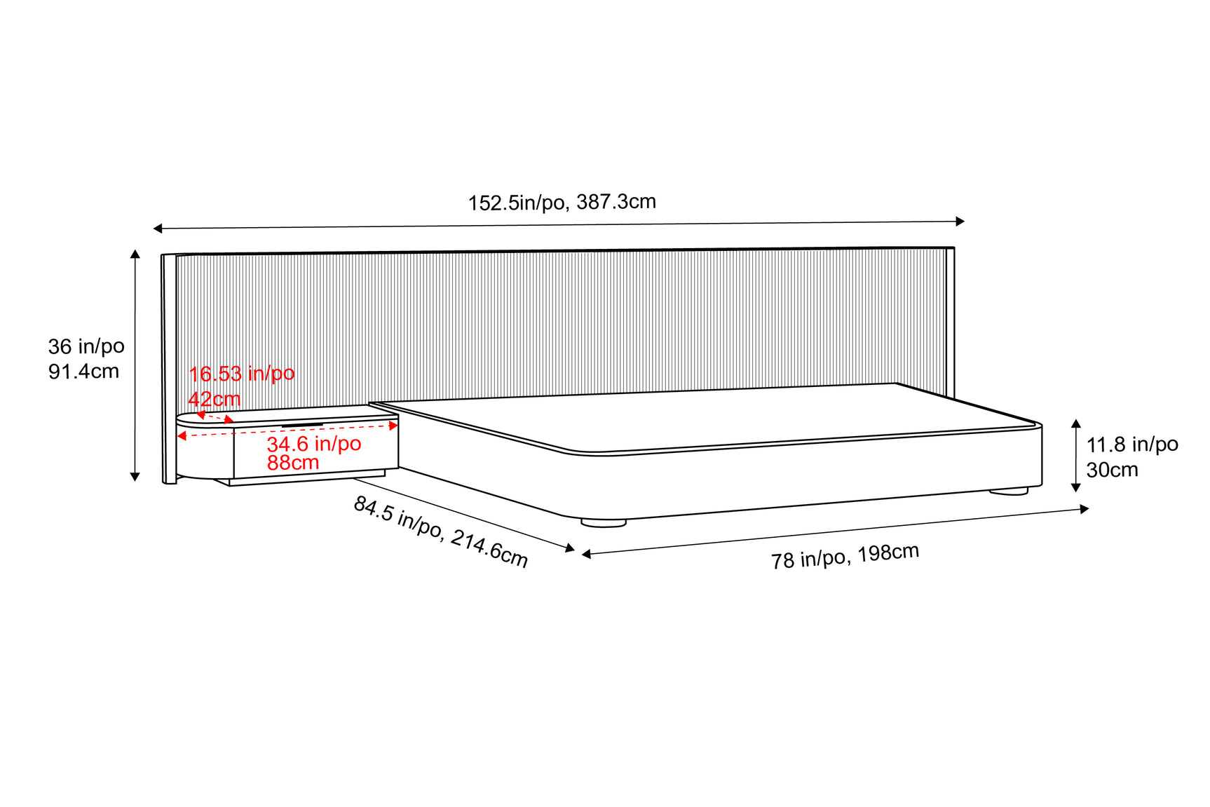 Rowan Oak Wood Bed Frame