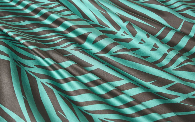 Eden 600 TC Floral Cotton Duvet Set - Green/Brown