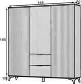 Entsian Oak Wood Paneled Free Standing Wardrobe - Artisan Oak