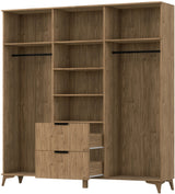 Entsian Oak Wood Paneled Free Standing Wardrobe - Artisan Oak