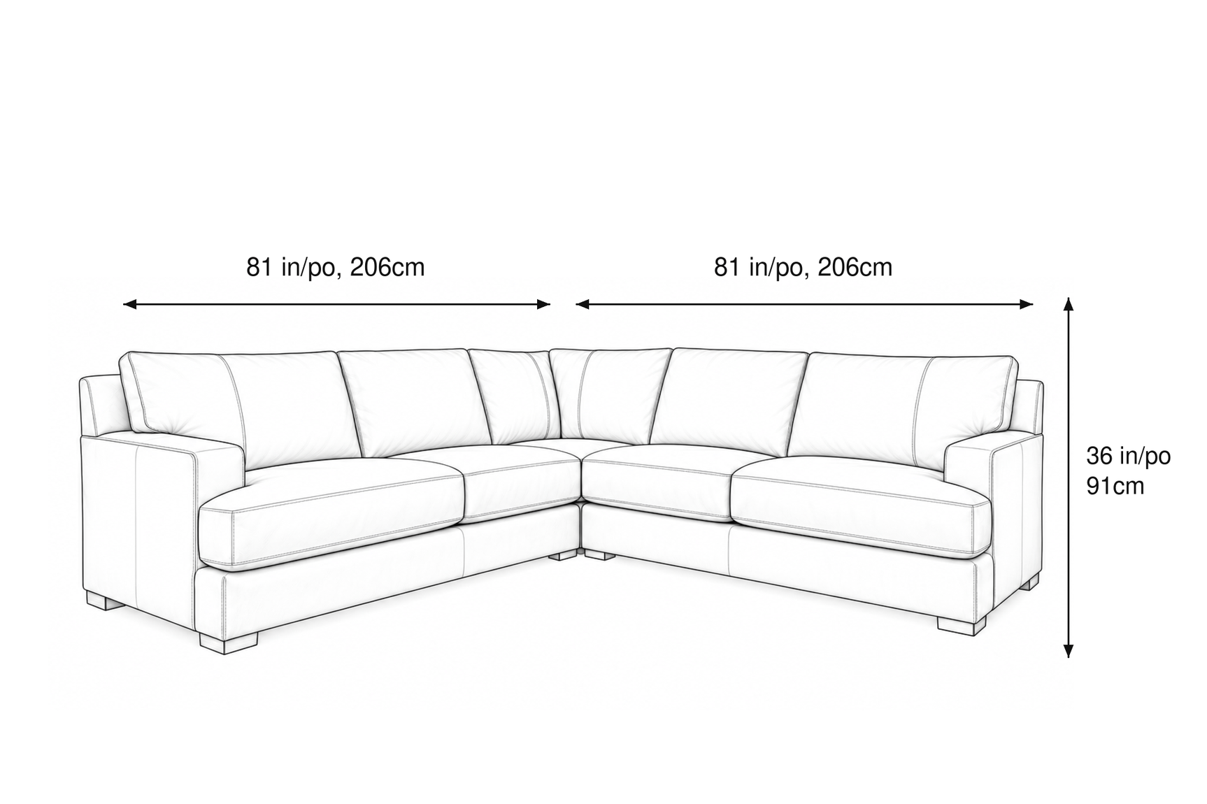 Aurelio Leather Corner Sectional Sofa
