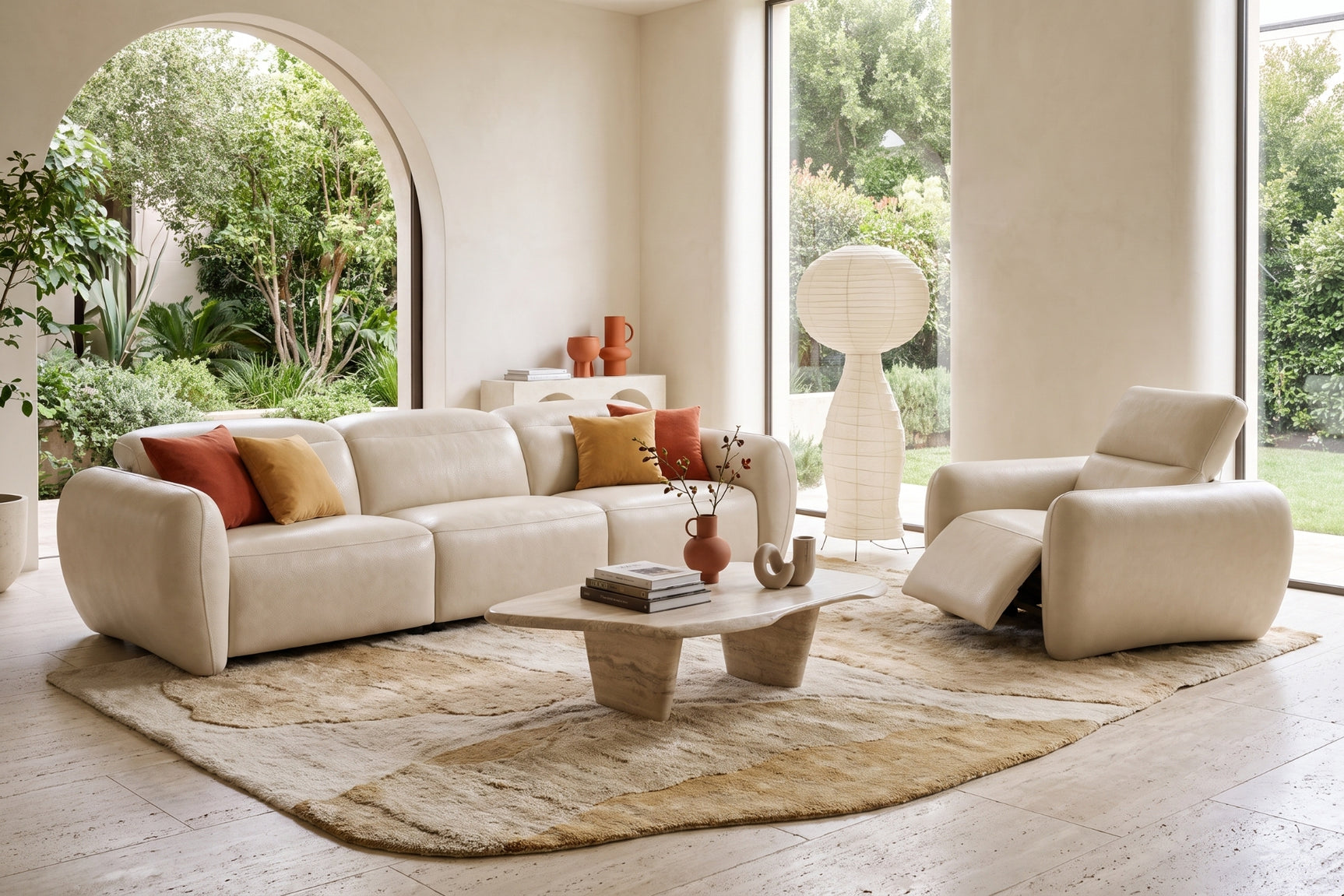 Savona Leather Cuddler Recliner Sofa | Italian Nappa 11000 Top-Grain Leather | Power Headrests | Zero-Gravity Recline