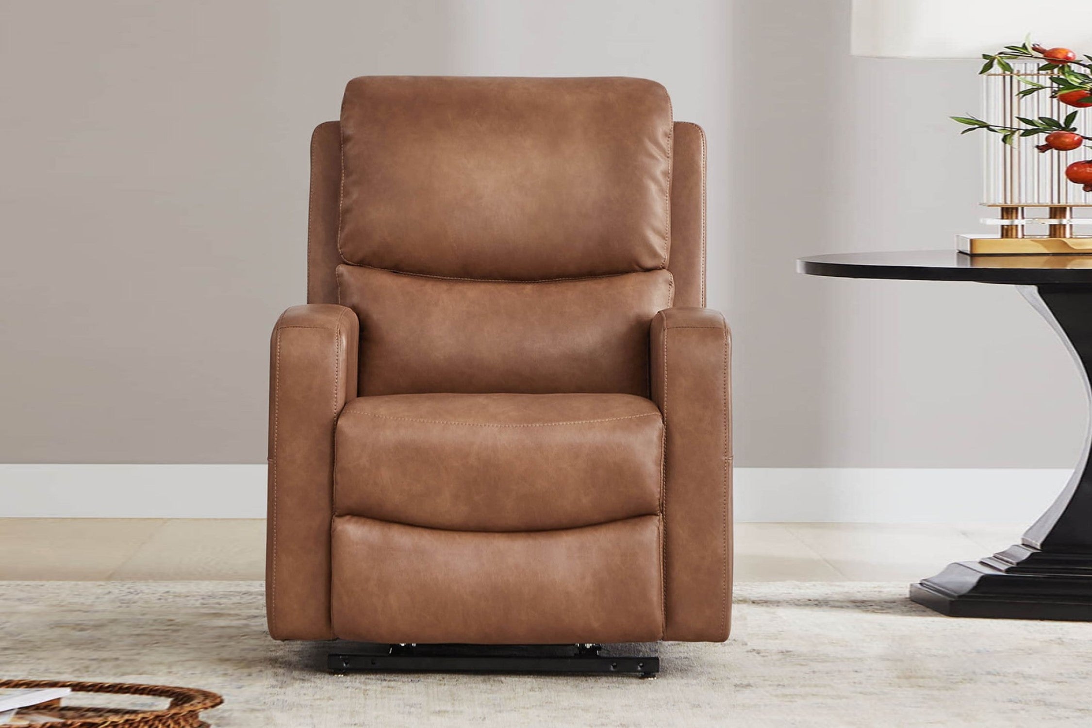 Valencia Hector Top Grain Leather Power Lift Recliner Chair, Brown