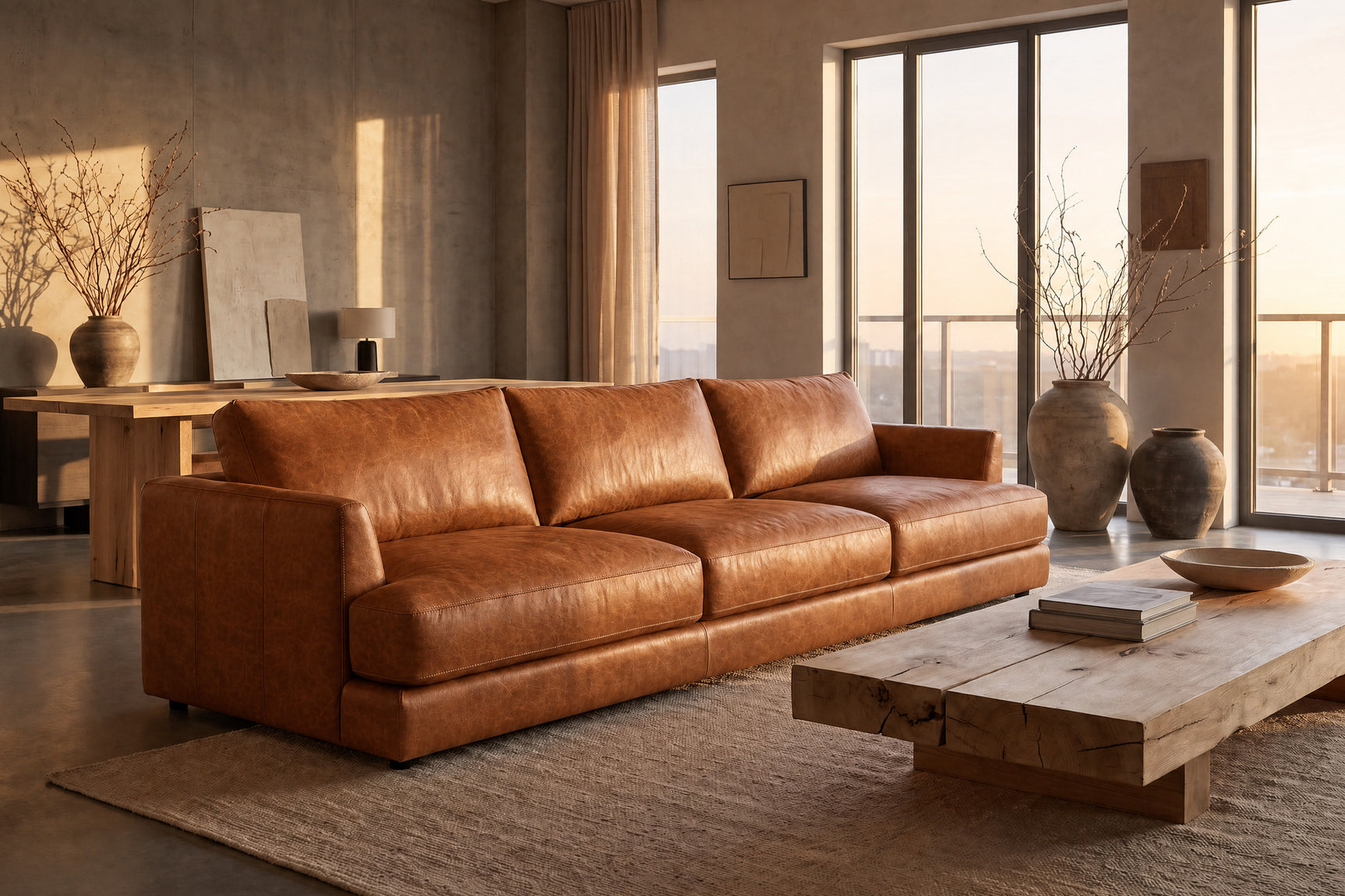 Serena Distressed Leather Sofa