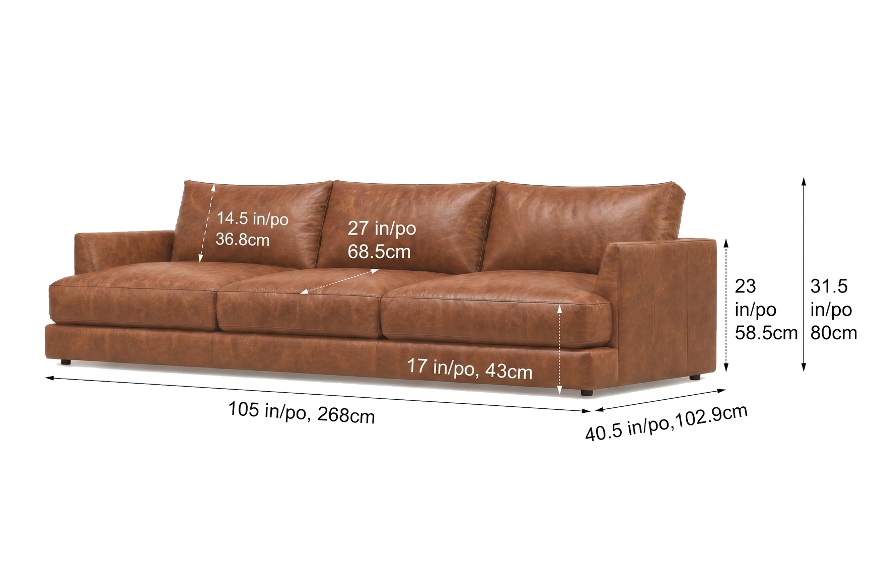 Serena Distressed Leather Sofa