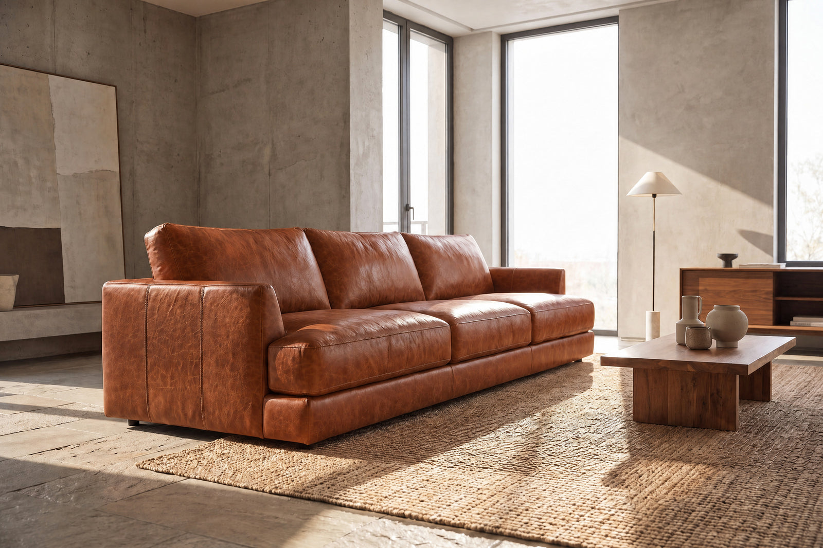 Distressed leather glowing in natural light