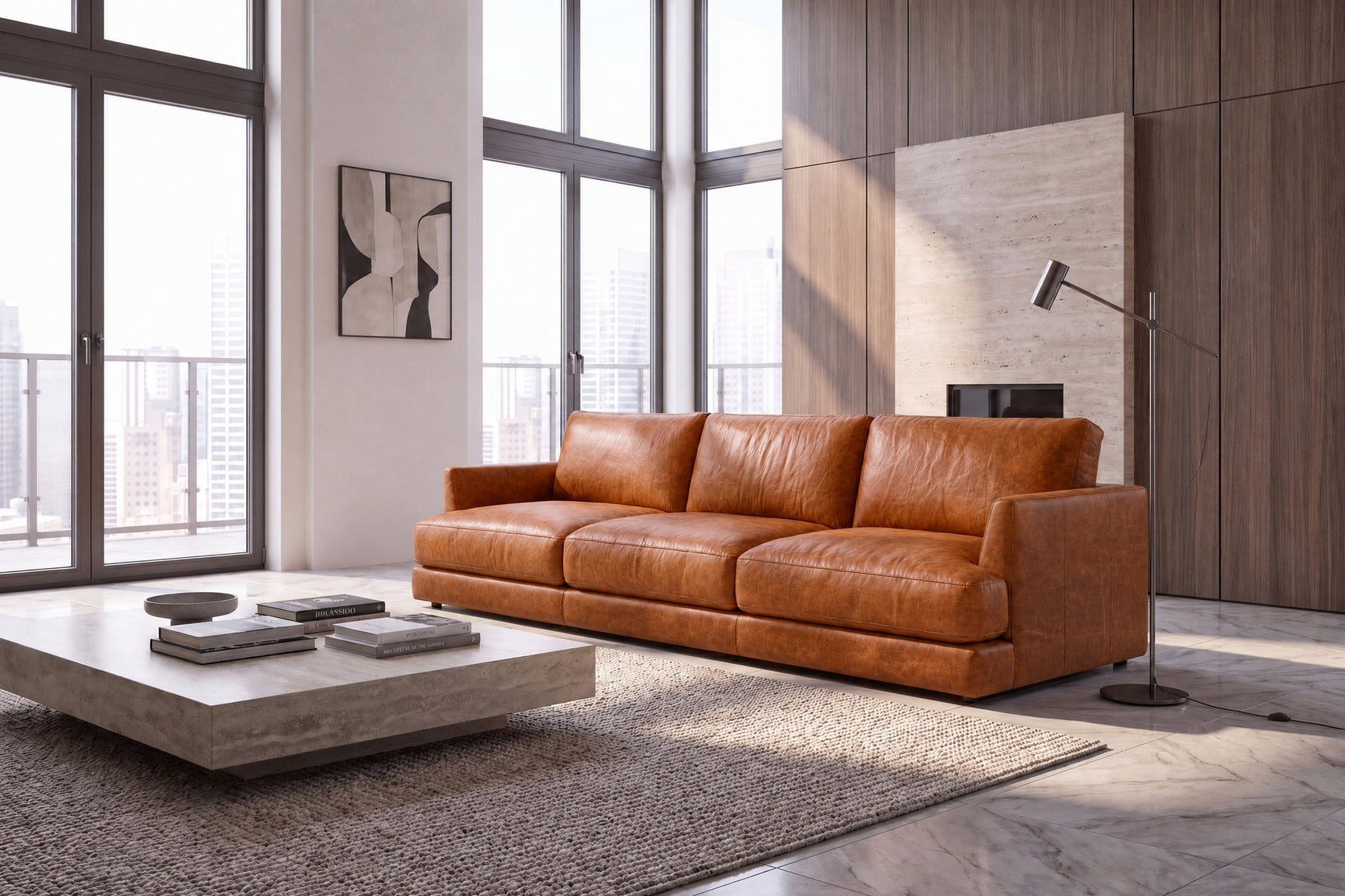 Serena Distressed Leather Sofa