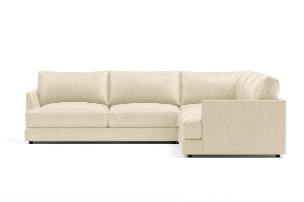 Valencia Serena Leather L-Shape Sectional Sofa, Beige