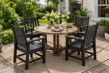 Set of 4 Patio Dining Chairs with Wide Armrests