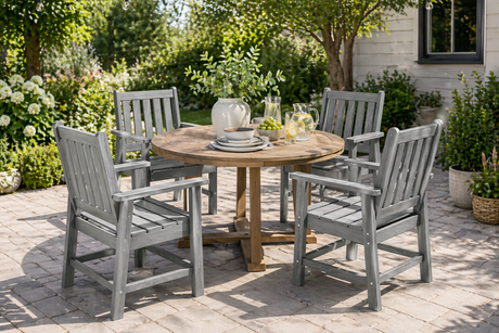 Set of 4 Patio Dining Chairs with Wide Armrests