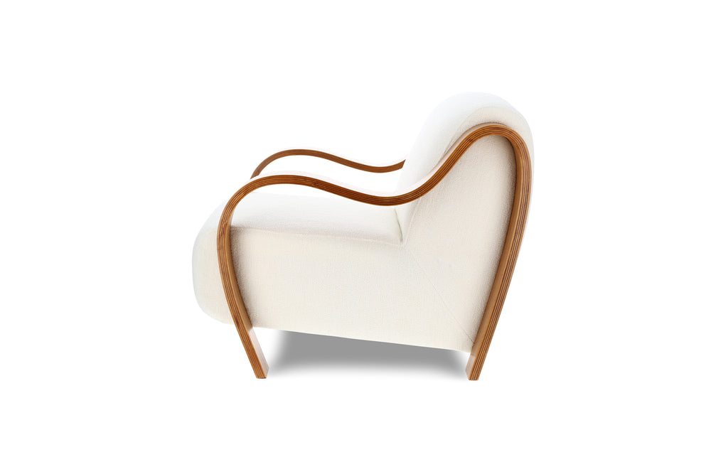 Valencia Alexis Boucle Fabric Accent Chair, Cream Color