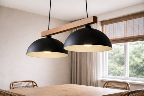 Signe Black Scandinavian Minimalist Pendant Ceiling Light for Kitchen Island & Dining Room