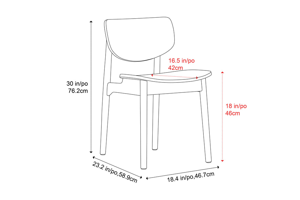 Valencia Simone Wood Dining Chair, Natural