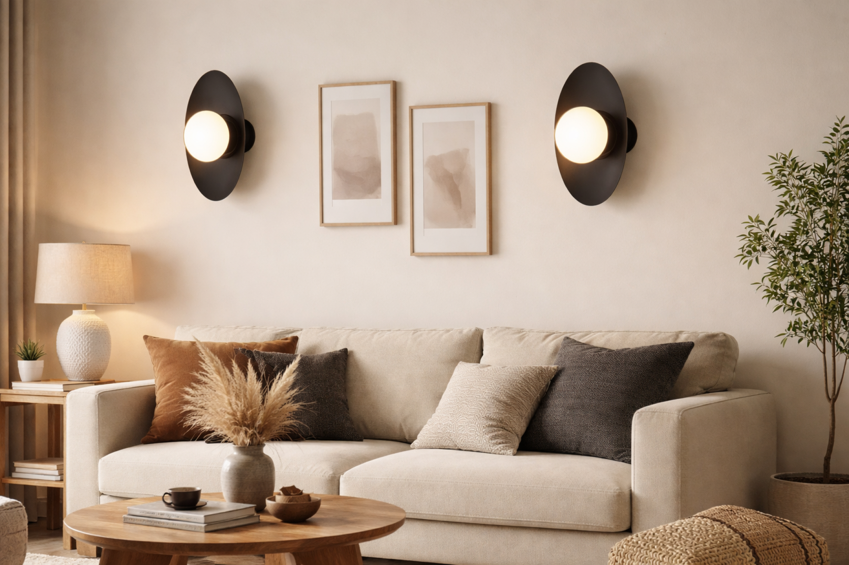 Slate Scandinavian Minimalist Wall Sconce Light Fixture for Bedroom, Hallway & Living Room