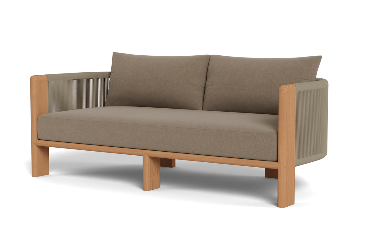 Valencia Solara Teak Outdoor Loveseat Sofa, Natural