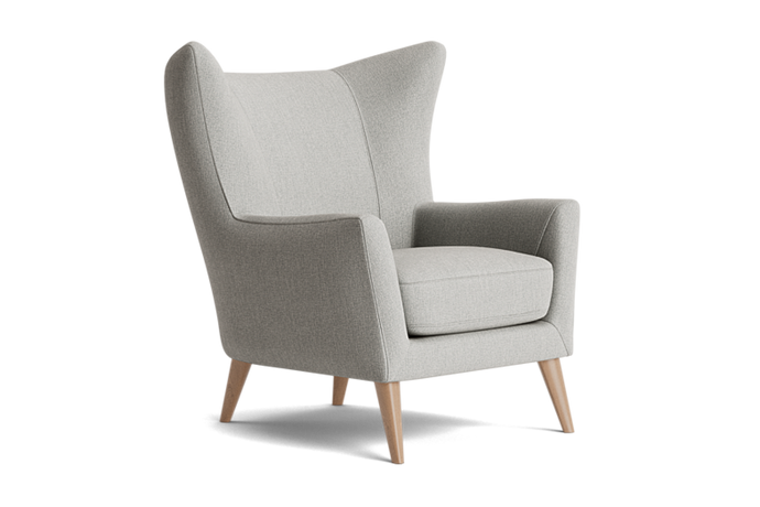 Valencia Sonnet Weaved Fabric Accent Armchair, Light Grey