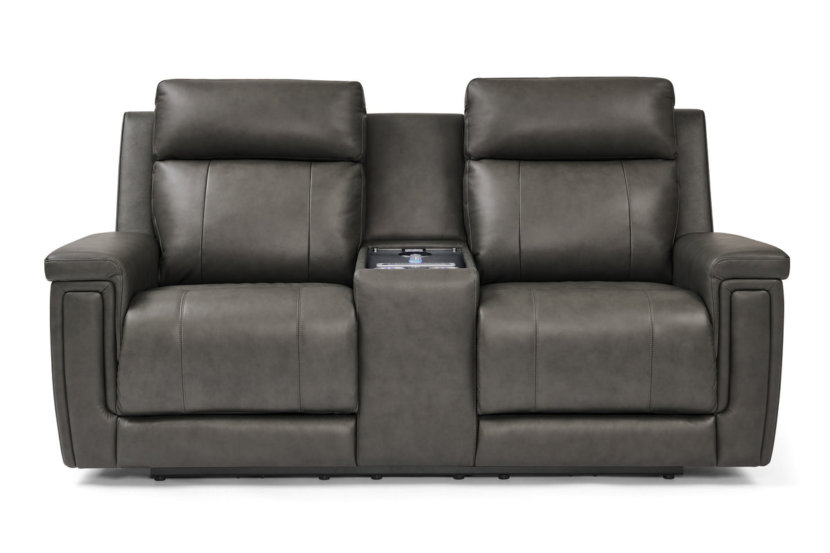 Sonora Leather Dual Recliner Sofa with Console