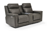 Sonora Leather Dual Recliner Sofa with Console