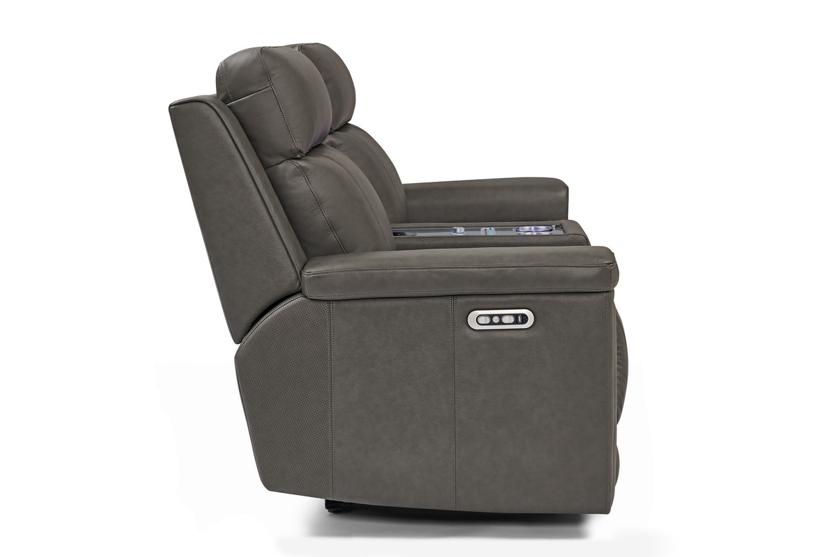 Sonora Leather Dual Recliner Sofa with Console