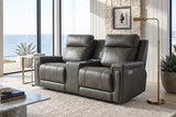 Sonora Leather Dual Recliner Sofa with Console