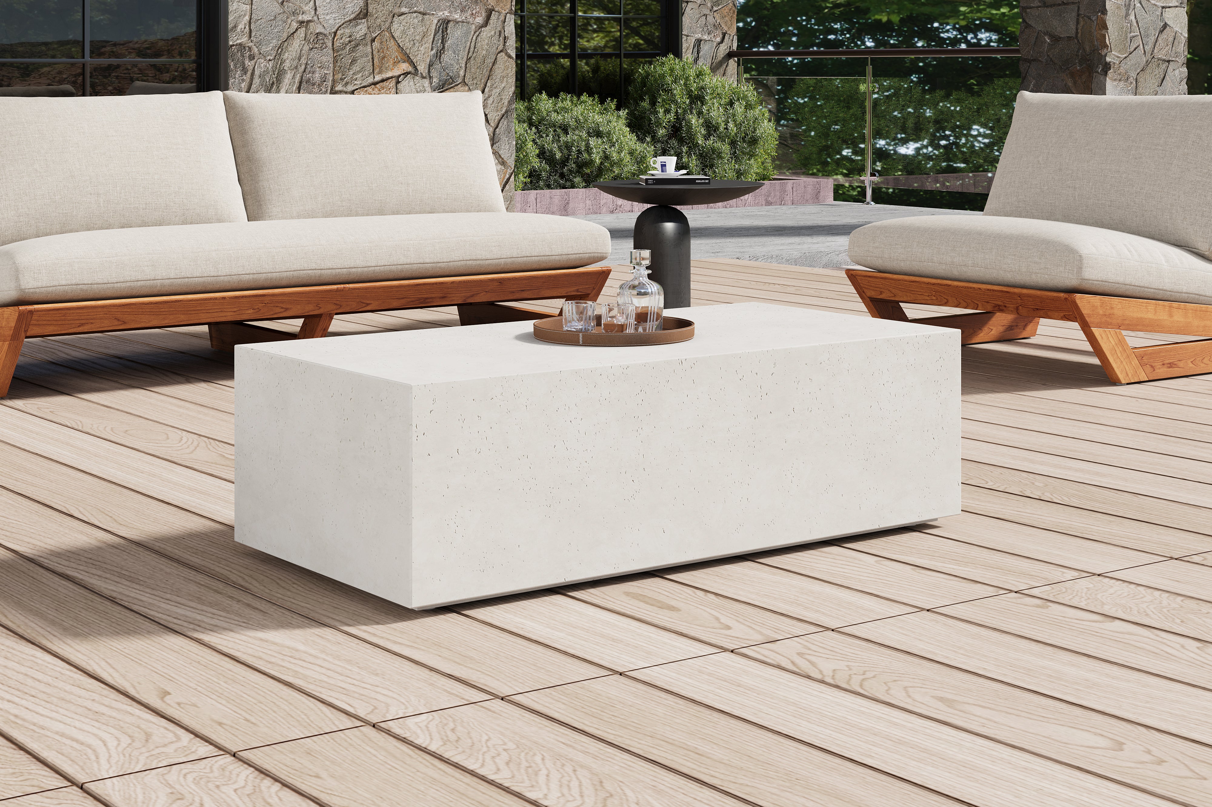 Valencia Stefano Concrete Outdoor Coffee Table, White