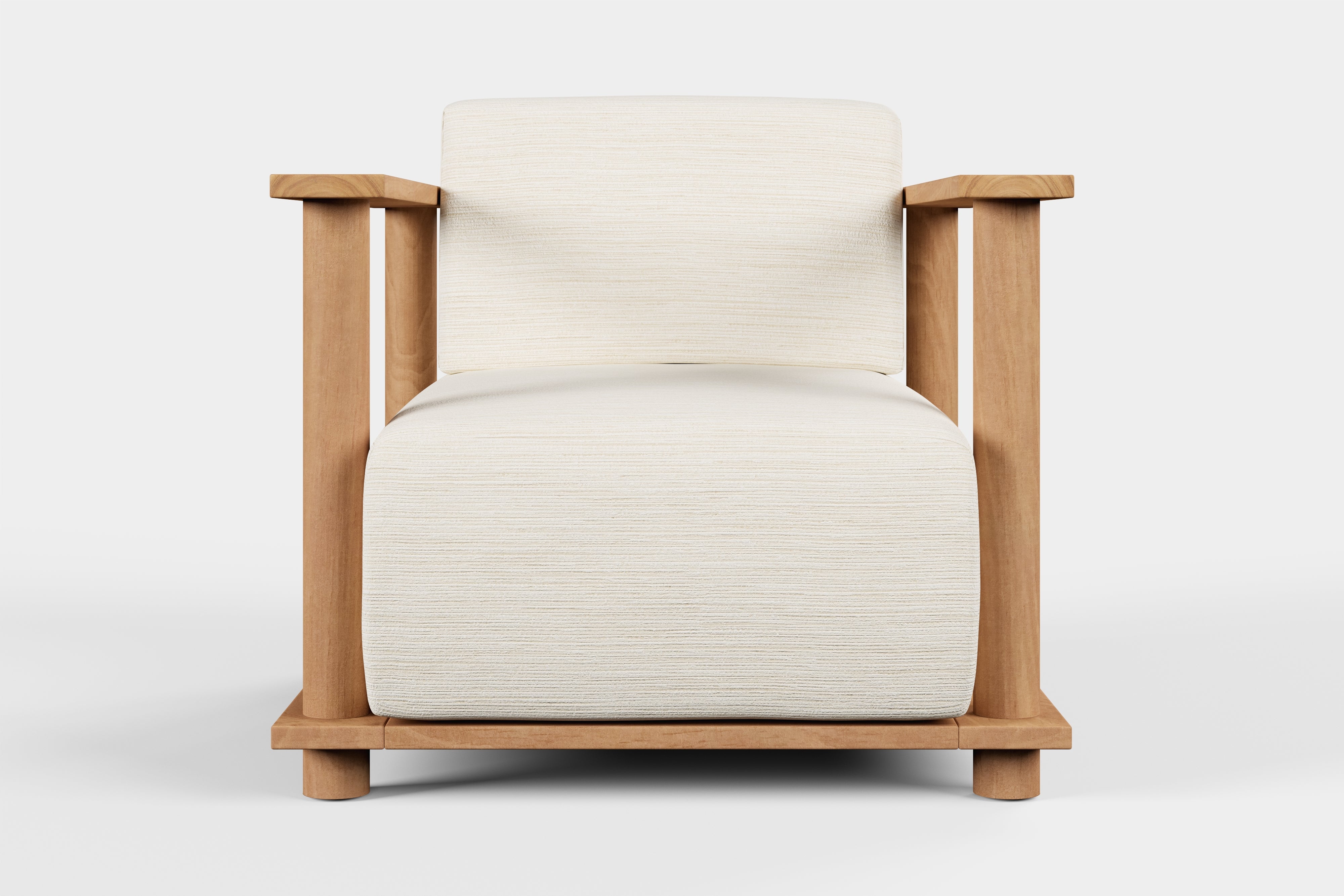 Valencia Sunniva Teak Wood Outdoor Lounge Chair, Beige