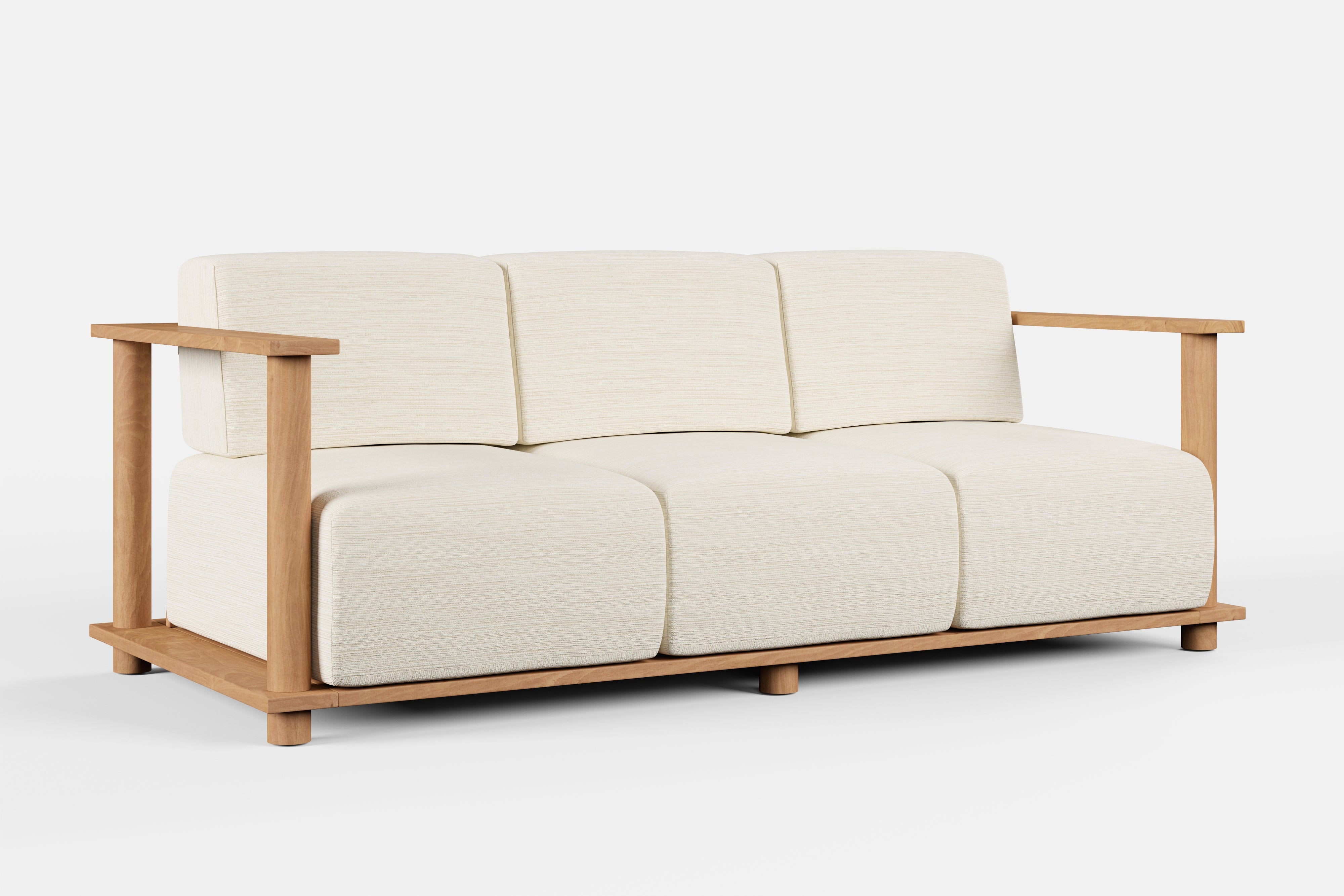 Valencia Sunniva Teak Wood 84" Outdoor Sofa, Beige