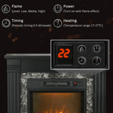 Easton Electric Mantel Wood Surround Freestanding Fireplace Heater with Overheating Protection - Black