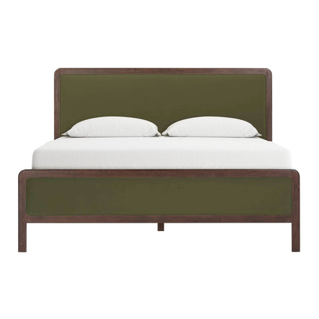 Moni Performance Grade Platform Velvet/Ash Wood Bed - Multiple Colors Available