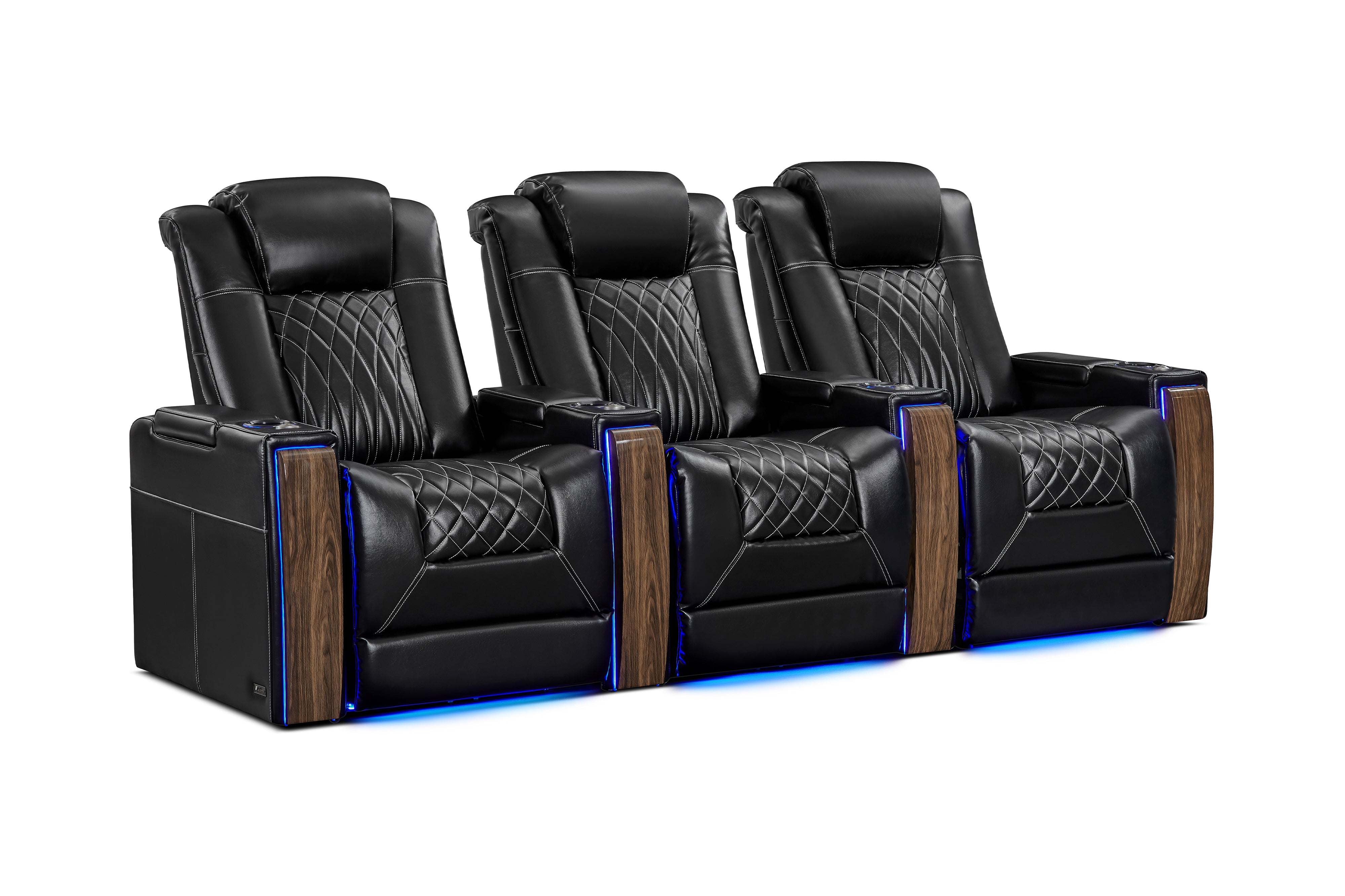 Valencia Tuscany Executive Heat & Massage Leather Home Theater Seating, Row of 3